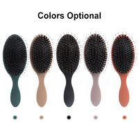 Brosse à cheveux professionnelle en nylon et poils de sanglier, démêlante, avec logo, pour salon de coiffure, outil de coiffure écologique, vente en gros d'usine