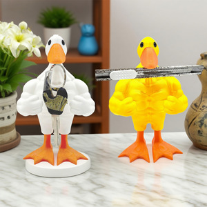Muscular Duck Magnetic Statue 3D Printed <b>Key</b> Holder Garden Decoration Novelty Ornament - Product Image 3