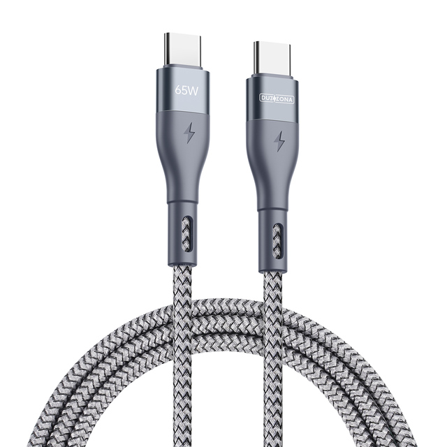 DUZZONA A2 Cable 65W PD USB-C to USB-C Fast Charging 3.25A 65W USB-C Cable for iPhone 16 Laptop Android Earbuds Watch 1M 2M 3M