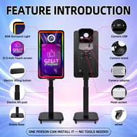 Высококачественная электрическая подъемная фотобудка-зеркало с сенсорным экраном 21,5 дюйма и функцией Magic Mirror
