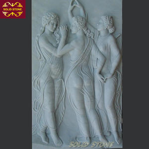 Ovale Form Marmor relief Hand geschnitzte Steinwand skulptur Weiße Marmor dame Dekorative Skulptur Relief - Product Image 3