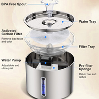 Distributeur d'eau en acier inoxydable pour animaux de compagnie, fontaine à boire pour chats, abreuvoir automatique pour mangeoire pour chats