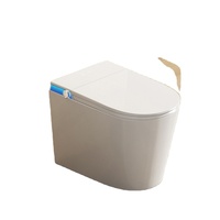 WC intelligent MWD court 58 cm avec bidet intégré, électrique, à poser au sol, avec fonction de lavage frontal pour femmes, idéal pour les petites salles de bain