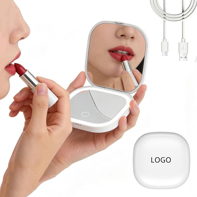 OEM Rechargeable LED Makeup Mirror Portable Personal Care Beauty Appliance with Stepless Dimming Gift Mirror Spiegel Magnifying