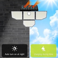 Haute qualité étanche 4 têtes Led lumière d'inondation mouvement détecté projecteur solaire capteur de mouvement lumière pour l'extérieur
