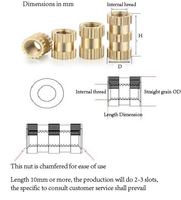 Écrous à insertion M2-M6 en laiton et acier inoxydable usinés CNC sur mesure, moletés et filetés, pour impression 3D et moulage par injection – Solution complète