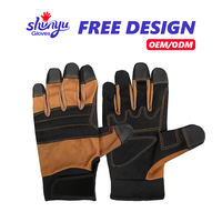 Gants de travail professionnels OEM/ODM pour mécaniciens, avec renfort au pouce, en toile microfibre haute densité résistante à l'abrasion