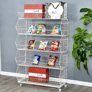 Estante de Exhibición de Alambre de 2 Niveles Personalizado a Precio de Fábrica, Estante Pequeño con Cestas de Alambre Apilables de 460*450*500 mm - Product Image 2