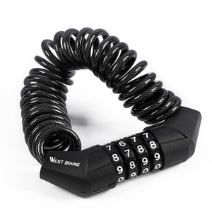 Bloqueo de contraseña de combinación portátil de 4 dígitos para <span class=keywords><strong>casco</strong></span> de bicicleta y Cable de seguridad <span class=keywords><strong>antirrobo</strong></span> de motocicleta para montar en bicicleta - Product Image 1