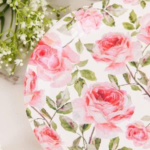 OEM Vintage Floral Paper <b>Plates</b> 9 Inches Modern Factory Direct for Tea Parties Bridal <b>Showers</b> Baby <b>Showers</b> Outdoor Lunch - Product Image 1