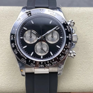 Reloj Mecánico Impermeable de Súper Calidad, 40 mm, Fábrica QF, 126-519, Acero 904L, Movimiento 4131, 155 g, Cronógrafo, Esfera Negra Panda - Product Image 1