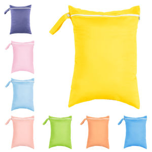 Bolsa Impermeable para Toallas Sanitarias de Color Sólido con Cierre y Asa, Bolsa de Almacenamiento Reutilizable a Prueba de Fugas para Pañales de Tela - Product Image 1