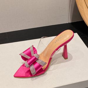 Escarpins tendance couleur unie pour femme, mules à talon avec nœud papillon et bride arrière - Product Image 4