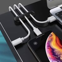 Clips de Silicona Autoadhesivos para Cables, 3/5/7 Orificios, Multifuncionales, Sostenibles, para Sala de Estar, Cuadrados Negros