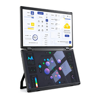 Moniteur portable pliable 15,6 pouces IPS 1080P FHD, double écran ultra-fin pour ordinateur portable, extension triple écran, plug-and-play pour le bureau et les voyages