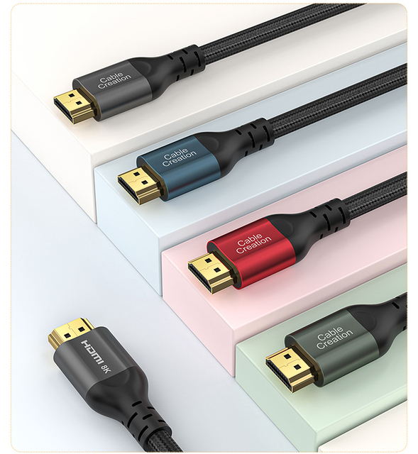 Wholesale OEM 1m 2m 3m HDMI2.1 M to M Cable 48Gbps 8K60Hz 4K120Hz PVC Jacket for Monitor and DVD Player