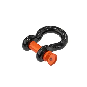 China Wholesale 4x4 Tow Shackle Drop Forged Shackle Bow Stype Shackle Screw Pin For Heavy Duty