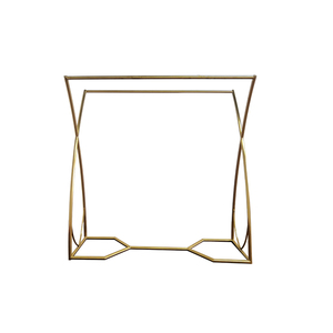 Isla de oro piso estante Simple <span class=keywords><strong>tienda</strong></span> de ropa muebles doble barra estante de exhibición - Product Image 2