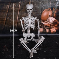 Squelette en plastique pour Halloween, décoration de maison hantée, simulation de fantôme avec artisanat semi-mécanique