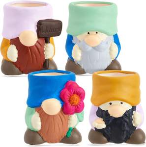 Plantadores de gnomos de jardín de cerámica pintables con creaciones brillantes - Product Image 2