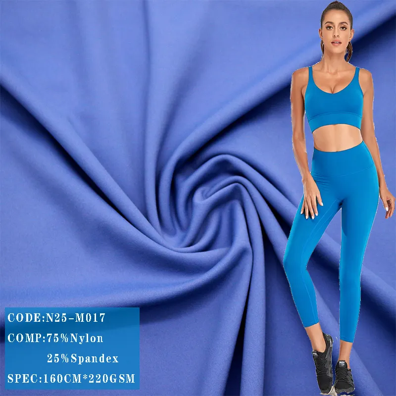 Factory Supply In Stock 4 Way Stretch Lycra Fabric Nylon & Spandex Matt Double-seitige Brushed Fabric Yoga Wear Legging Fabric