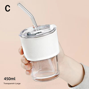 Une tasse en <span class=keywords><strong>verre</strong></span> en plastique haute esthétique <span class=keywords><strong>avec</strong></span> une <span class=keywords><strong>paille</strong></span> adaptée comme cadeau ou tasse pour les femmes et idéale pour les jus et le café - Product Image 4