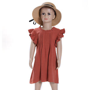 Vestido de Lino Transpirable con Mangas con Volantes para Niñas de 2 a 6 Años, Listo para Enviar - Product Image 2