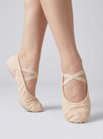 Chaussons de ballet professionnels en toile extensible 100% coton, souples, pour femmes et filles, sans lacets, semelle fendue, stock US, prix de gros