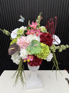 <span class=keywords><strong>Chemin</strong></span> <span class=keywords><strong>de</strong></span> <span class=keywords><strong>table</strong></span> en fleurs artificielles bordeaux et verdoyantes, centre <span class=keywords><strong>de</strong></span> <span class=keywords><strong>table</strong></span> entièrement en fleurs artificielles pour mariage - Product Image 2