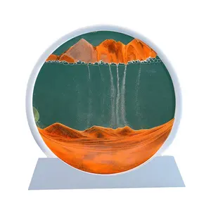 7 /12/14 inch 3D Ampulheta Temporizador Da Areia Movediça Pintura Retrato Da Arte de Areia Em Movimento