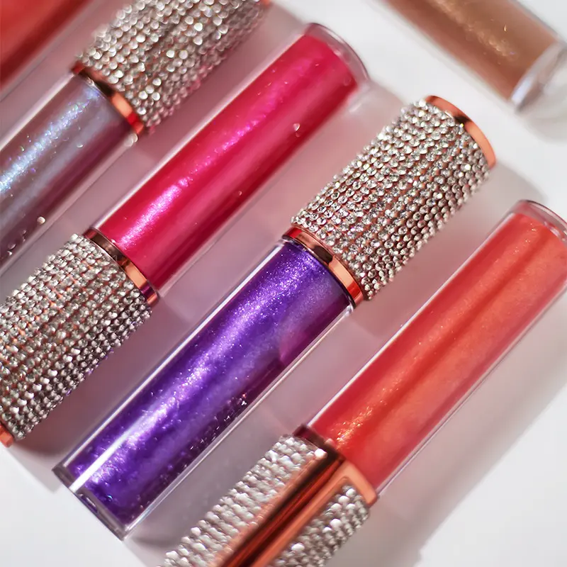 Make-up-Produkte Luxus-Glitzer Lipgloss Diamant-Deckel Kosmetik-Lippenstift glänzender Lipgloss