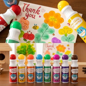 8 marqueurs à points lavables en plastique, pour enfants et tout-petits, fournitures artistiques, stylos de couleur pour le <span class=keywords><strong>dessin</strong></span> - Product Image 1