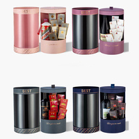 Vente en gros de fleurs personnalisées pour la saint-valentin, Tube rond en papier, boîte-cadeau de fleurs séchées, cylindre pliable, boîte à fleurs