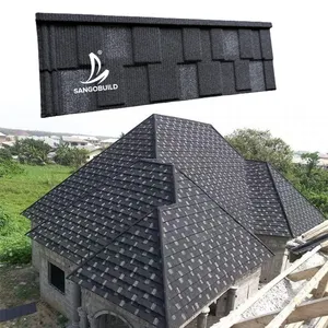 Sangobuild batu dilapisi corrupgate ubin logam atap tipe Shingle atap lembaran besi harga di Kenya