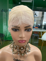 CF76 Blond 613 Full Lace Perruques de Cheveux Humains 8 Pouces Vierge Vague de Corps Perruques Tressées Sans Colle Frange Perruque 8 Pouces
