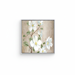 Rustic Floral <b>Wall</b> <b>Art</b>: White Blossom Branch Printed Canvas,WHITE <b>FRAMED</b> CANVAS - Product Image 2