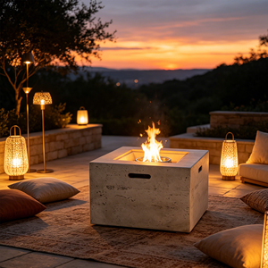 Peaktop Natural Gas/Propane <b>Fire</b> Bowl <b>Fire</b> <b>Pit</b> 40000 BTU Eco-Friendly MGO Glass Beads Outdoor Garden Heating Patio Camping Use - Product Image 1