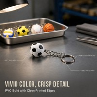 Porte-clés personnalisé en PVC pour ballons de sport, vente en gros OEM ODM, mini ballons de football, volley-ball, baseball, basketball, cadeau promotionnel