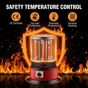 Calentador Eléctrico Portátil de Cerámica Metálica para Escritorio, Protección Contra Sobrecalentamiento y Derribamiento, <span class=keywords><strong>Bajo</strong></span> <span class=keywords><strong>Consumo</strong></span> de Energía, Calefacción Infrarroja Silenciosa - Product Image 6