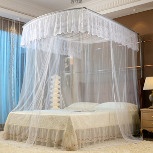 Moustiquaire en forme <span class=keywords><strong>de</strong></span> U pour <span class=keywords><strong>lit</strong></span> King Queen Size, style princesse, avec baldaquin en dentelle et filet, pour intérieur - Product Image 1