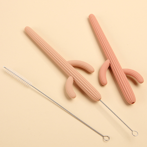 Nouveaux molaires de jouets pour bébés en silicone non toxique sans BPA en forme de <span class=keywords><strong>cactus</strong></span> avec brosse - Product Image 3