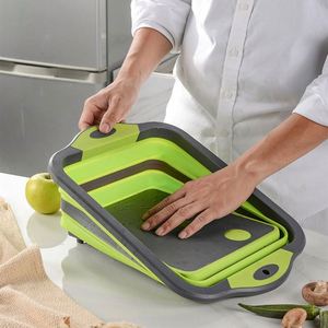Producto de Cocina en Oferta, Tabla de Cortar Plegable de Plástico Multiusos 3 en 1 con Colador - Product Image 3