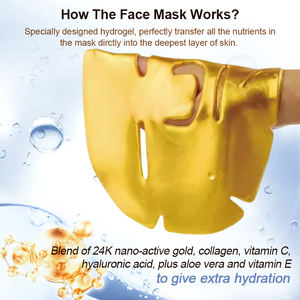Hidratación profunda orgánica natural <span class=keywords><strong>Hidrogel</strong></span> Colágeno Mascarilla facial Gel hidratante blanqueador Cristal 24K Oro Rosa Mascarilla facial Proveedor - Product Image 6