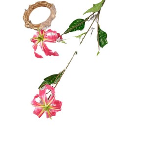 Bouquet de fleurs artificielles en soie avec flamme simulée, décoration de mariage et de maison, produit fini - Product Image 5