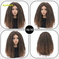 Perruque synthétique légère et résistante à la chaleur, sans colle, longueur moyenne, tresses Marley, pour femmes noires, idéale pour un usage quotidien