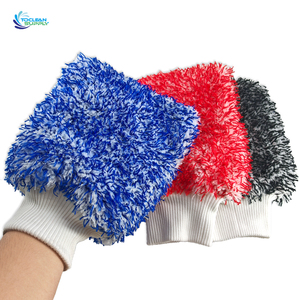 Tùy Chỉnh Đôi Mềm Màu Hồng Màu Đen Và Màu Xanh Bụi Lốp Chà Chi Tiết Vải Rửa Xe <span class=keywords><strong>Mitt</strong></span> Làm Sạch Sợi Nhỏ Găng Tay - Product Image 4
