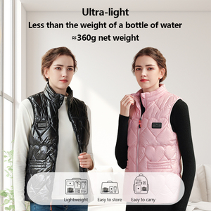 Gilet chauffant électrique léger extérieur 7.4V/5V Batterie rechargeable Usb Gilet chauffant pour <span class=keywords><strong>femme</strong></span> - Product Image 5