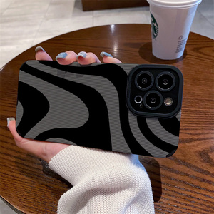 Thiết Kế Đơn Giản Màu Xám Kết Cấu Điện Thoại Di Động Trường Hợp Đối Với iPhone 16 15 14 13 12 11 Pro Max XS XR 7 8 Cộng Với Chống Sốc Mềm TPU Cover Quay Lại - Product Image 5