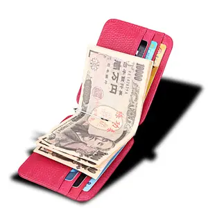 2023 yeni stil hakiki deri Ultra ince tutucu Mini cüzdan çok fonksiyonlu dolar klip çoklu yuvası banka kartı paketi bozuk para cüzdanı