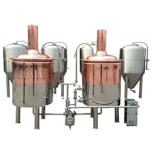 TIANTAI petit équipement de brasserie 100L cuivre rouge chauffage électrique combiné système de brassage domestique pilote à 3 navires